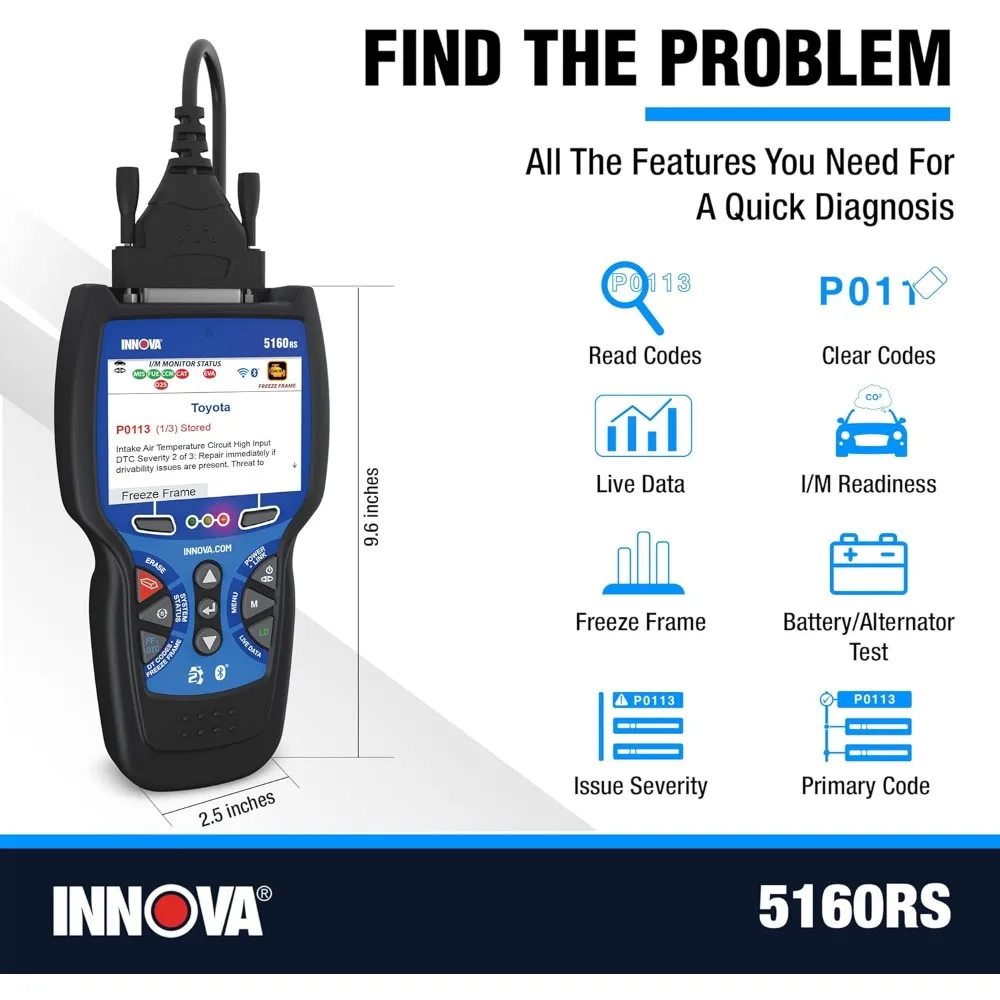 5160RS, OBD2 Bidirectional Scan Tool, OE-Level All System Diagnostics, Reset Oil Light/Battery/EPB/SAS/DPF, Mechanic