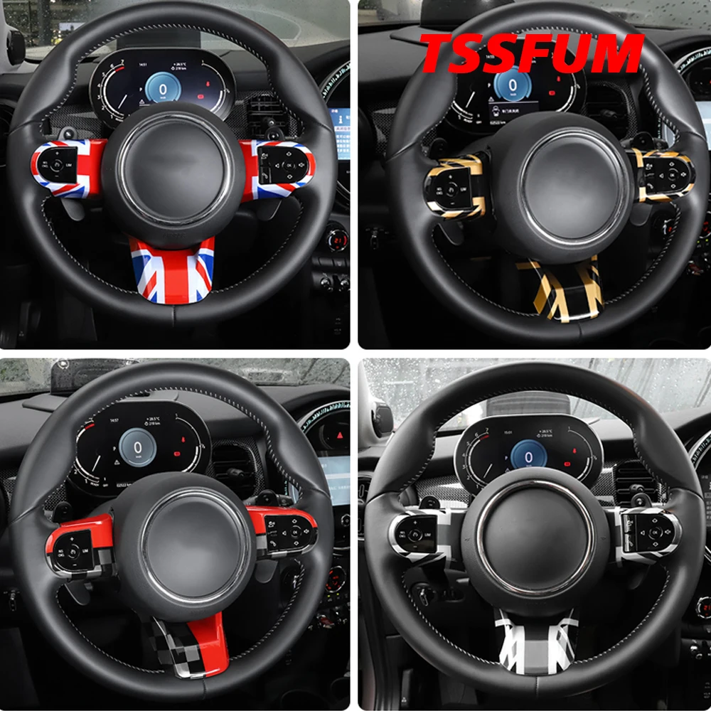 Union Jack Car Steering Wheel Sticker Cover Decoration For Mini Cooper S JCW Clubman F54 F55 F56 F57 F60 Countryman Accessories