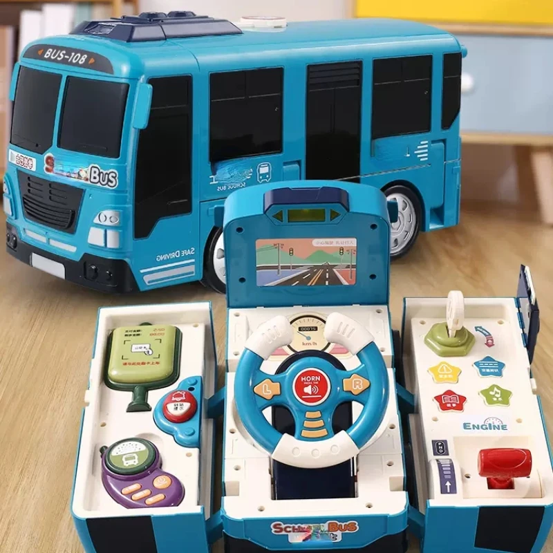 Children Boy Bus Baby Deformation Bus Toy Car Complete Collection Oversized Children 5 Boys 2 Years Old 4 Cars 3