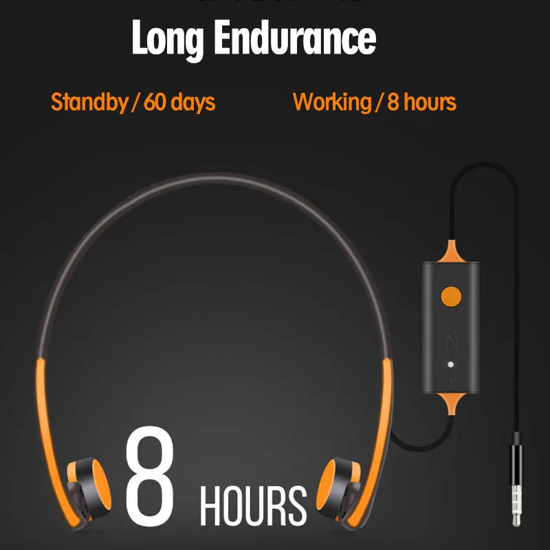 Bone Conduction Headphones Wired 3.5mm Built-in Battery Waterproof Sports Headset Not In The Ear & Hearing Aid For Adults Kids