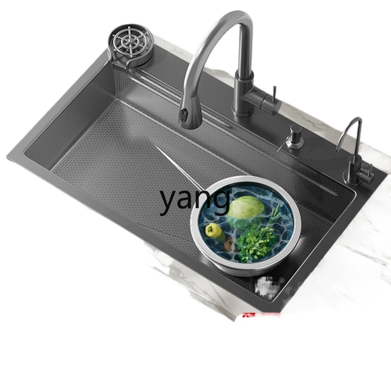 

Lmm Kitchen Smart Sink Stainless Steel Large Single Sink Multifunctional Pool Vegetable Basin