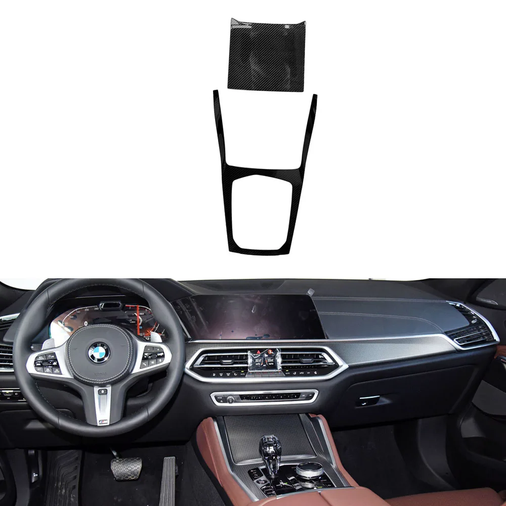 

Real Dry Carbon Interior Trims Center Console Cover 2pcs Storage Box Cover for BMW X6 G06 2020up