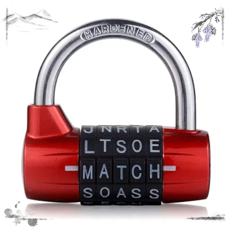 5 Letter Zinc Alloy Combination Padlock Code Password Lock Door Cabinet Drawer Bike Motorcycle Student Locker