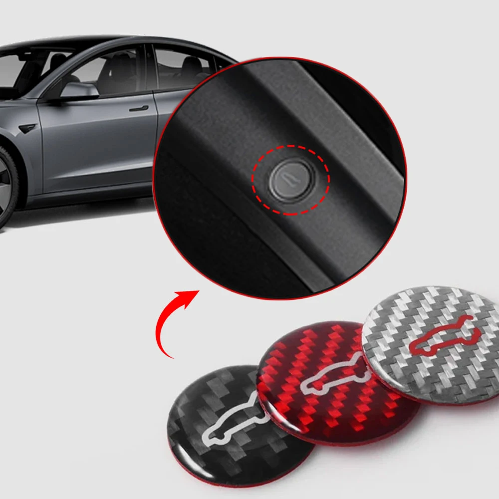 

1pc Car Console Button Self-Adhesive Decal Rear Trunk Switch Sticker Interior Button Decoration Cover for Tesla Model 3 Model Y