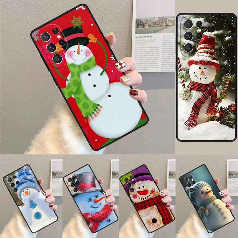 Christmas Snowman Phone Case for Samsung Galaxy note 10 pro S26 Ultra S23 S24 FE S25 S21 S22 PLUS shockproof Cove