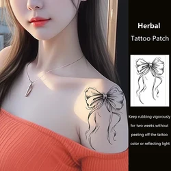 Semi-Permanent Bow Text Word Juice Lasting Tattoos Waterproof Temporary Tattoo Stickers Body Art Fake Chest Tatto Women Men