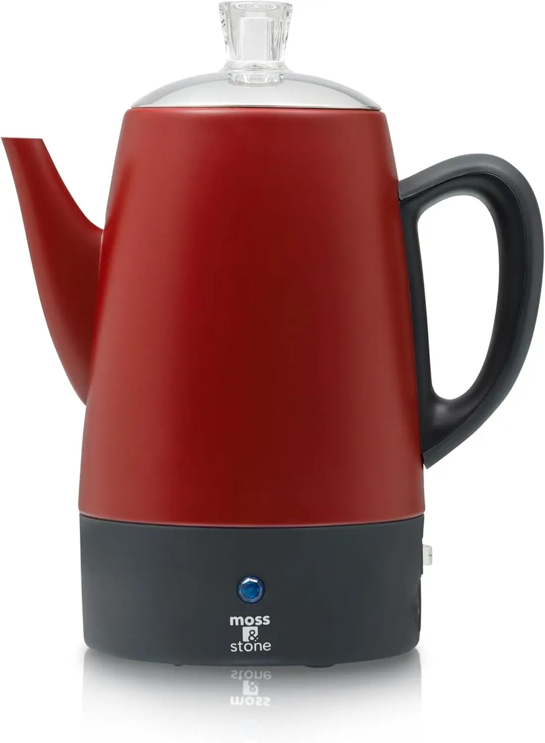 

Electric Coffee Percolator with Stainless Steel Lid, Fast Boil 10 Cup Red Camping Pot for Rich Flavor