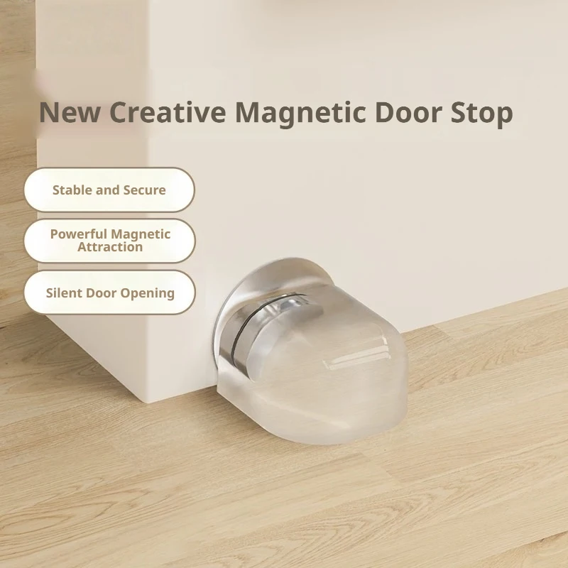 Punch-Free Transparent Self Adhesive Door Holder, Door Stopper for Home Protect Walls and Furniture Accessories