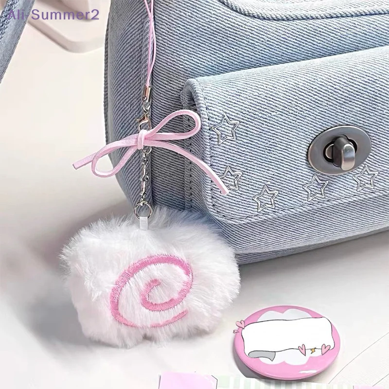 {Summer2} Cute Plush Squid Roll Keychain Fluffy Soft Anime Stuffed Toy Backpack Bag Charm Pendant Adorkable Lovely Gift