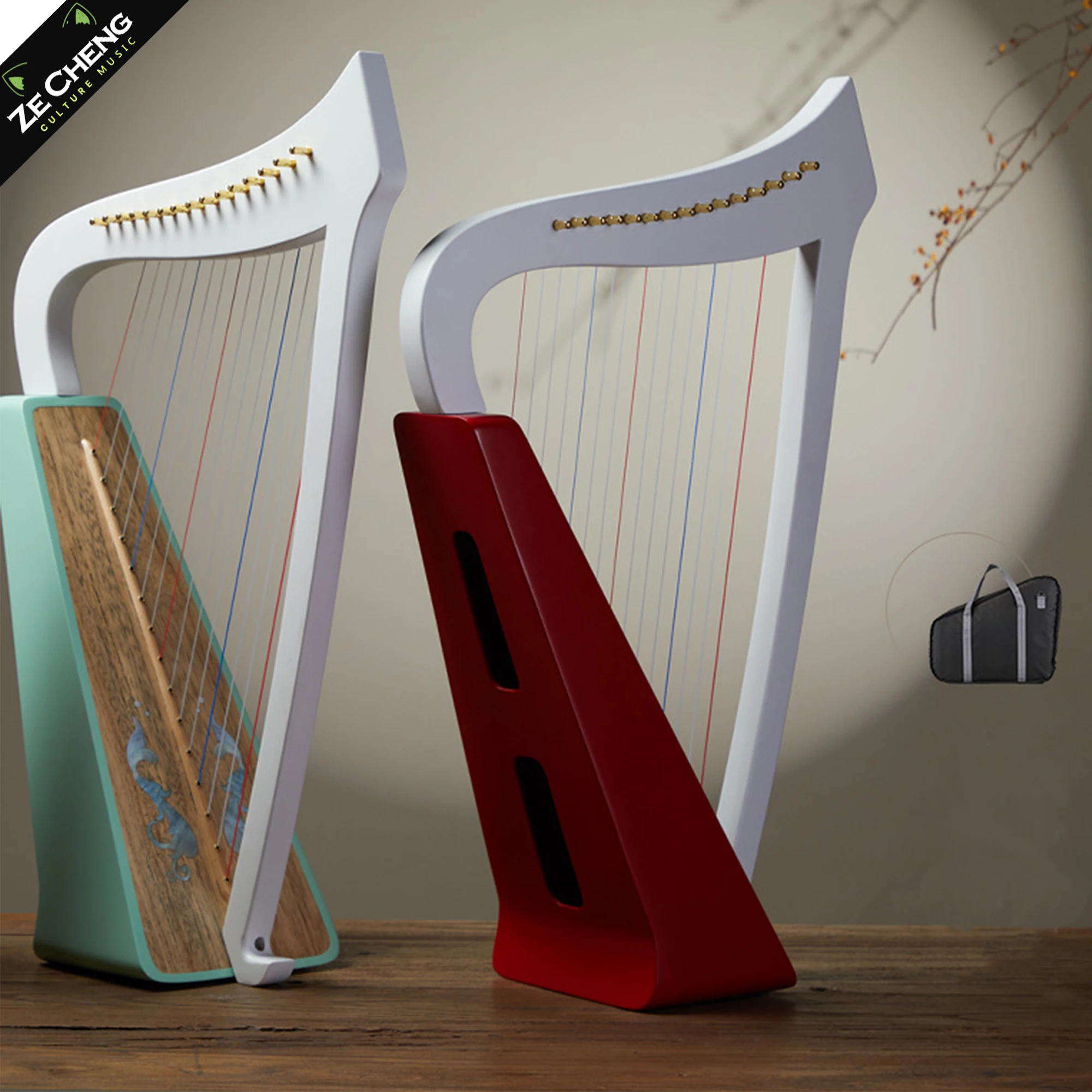

Miniature 15 String Harp Paulownia Wood 15 Strings Harp Adult Children Beginners Lyre Harps Professional Stringed Instruments