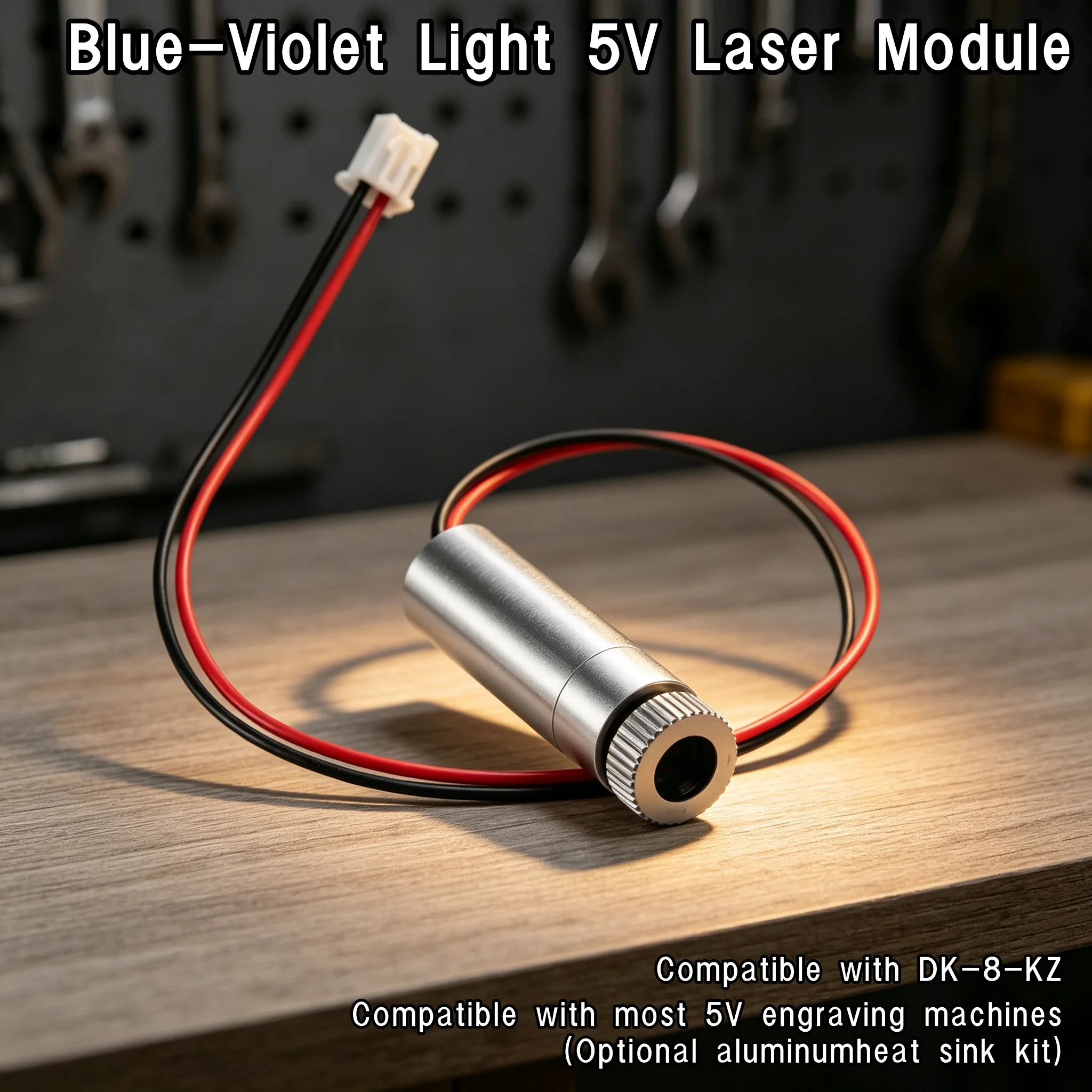 NEJE DK-8-KZ Laser Module 405nm Blue-Violet 3.7-5V Adjustable Focus Replacement Engraving Head for DIY Laser Engraver