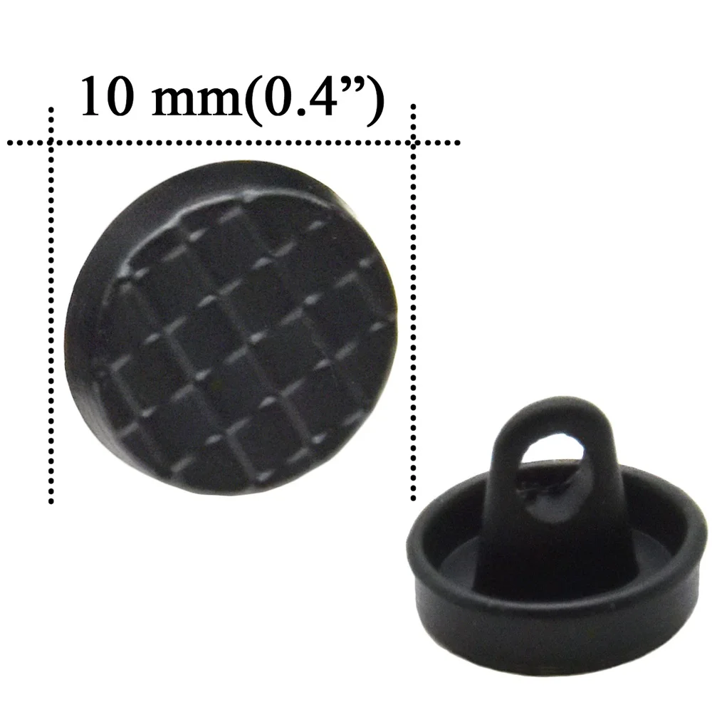 10mm Matt Black Mushroom Alloy Shank Top Metal Buttons Sewing Accesories Shirt Decorative Checkered Surface Button 10PCs 20PCs