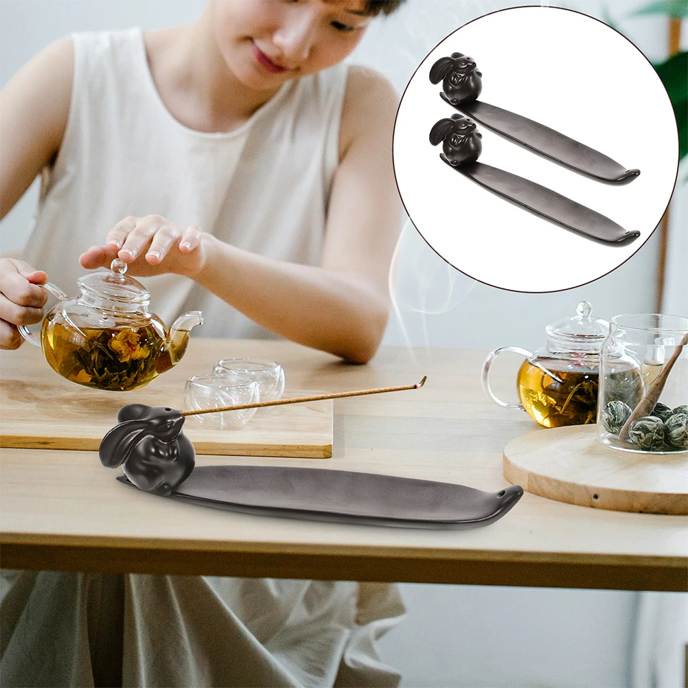 

2Pcs Ceramic Incense Incense Stick Burner Stick Burner Holder Desktop nament Retro Creative Home Decor Table C