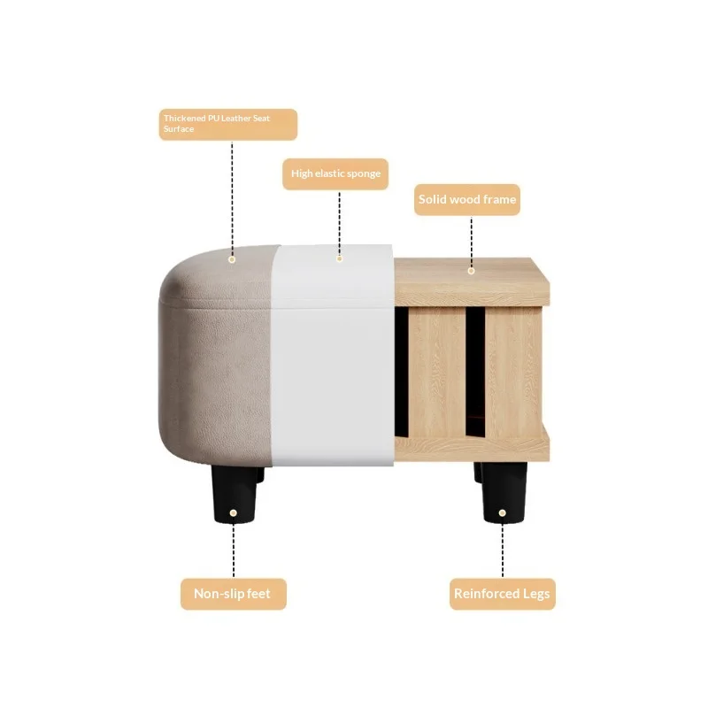

Современная мягкая скамья для хранения обуви с подушкой, деревянная полка-органайзер для обуви в прихожую/коридор, мебель для хранения обуви