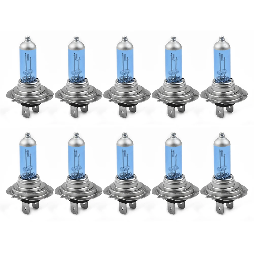 10pcs Halogen Bulbs Super Bright H7 12V 55W Xenon White 6000K Halogen Car Headlights Lamp Bulbs Car Light Parking Lights