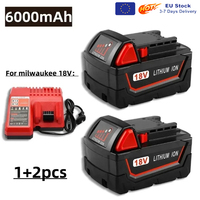 Milwaukee M18 18V High Capacity Brushless Rechargeable Battery 6000mAh Compatible with M18B5 XC Power Tools for Consumer Electronics