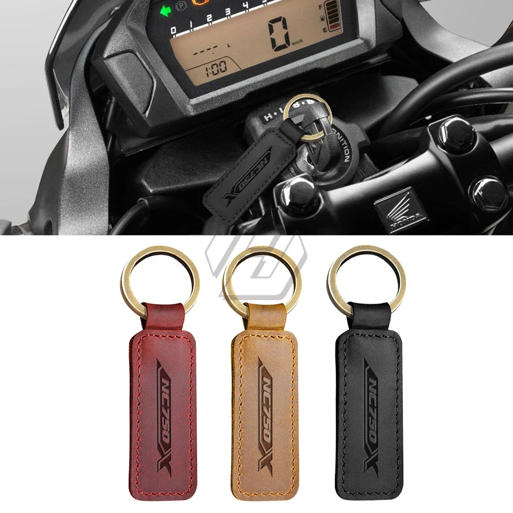 Motorcycle Keychain Cowhide Key Ring For NC750X NC 750X ABS