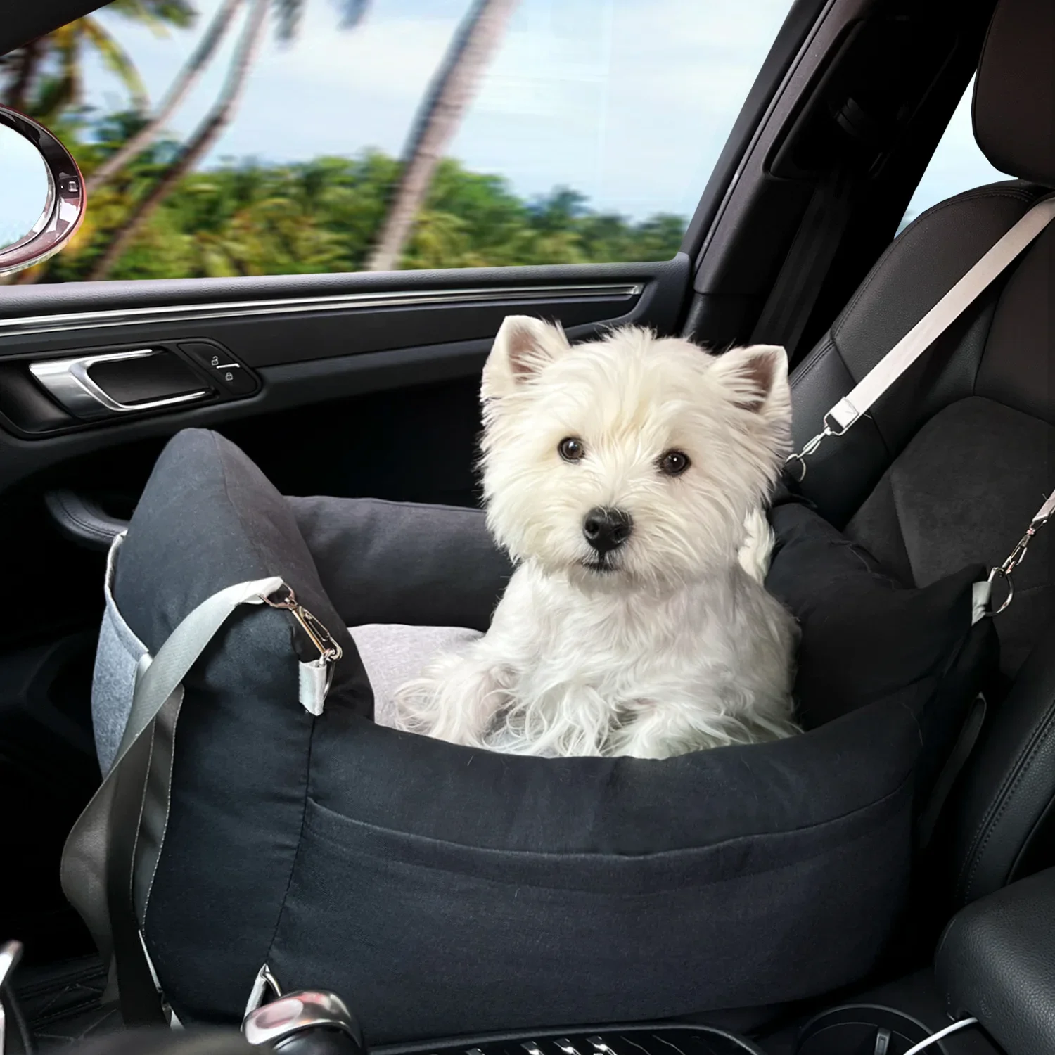 Car Dog Kennel Small Dog Car Waterproof Dog Heightened Safety Seat Pet Car Bag Portable Kennel