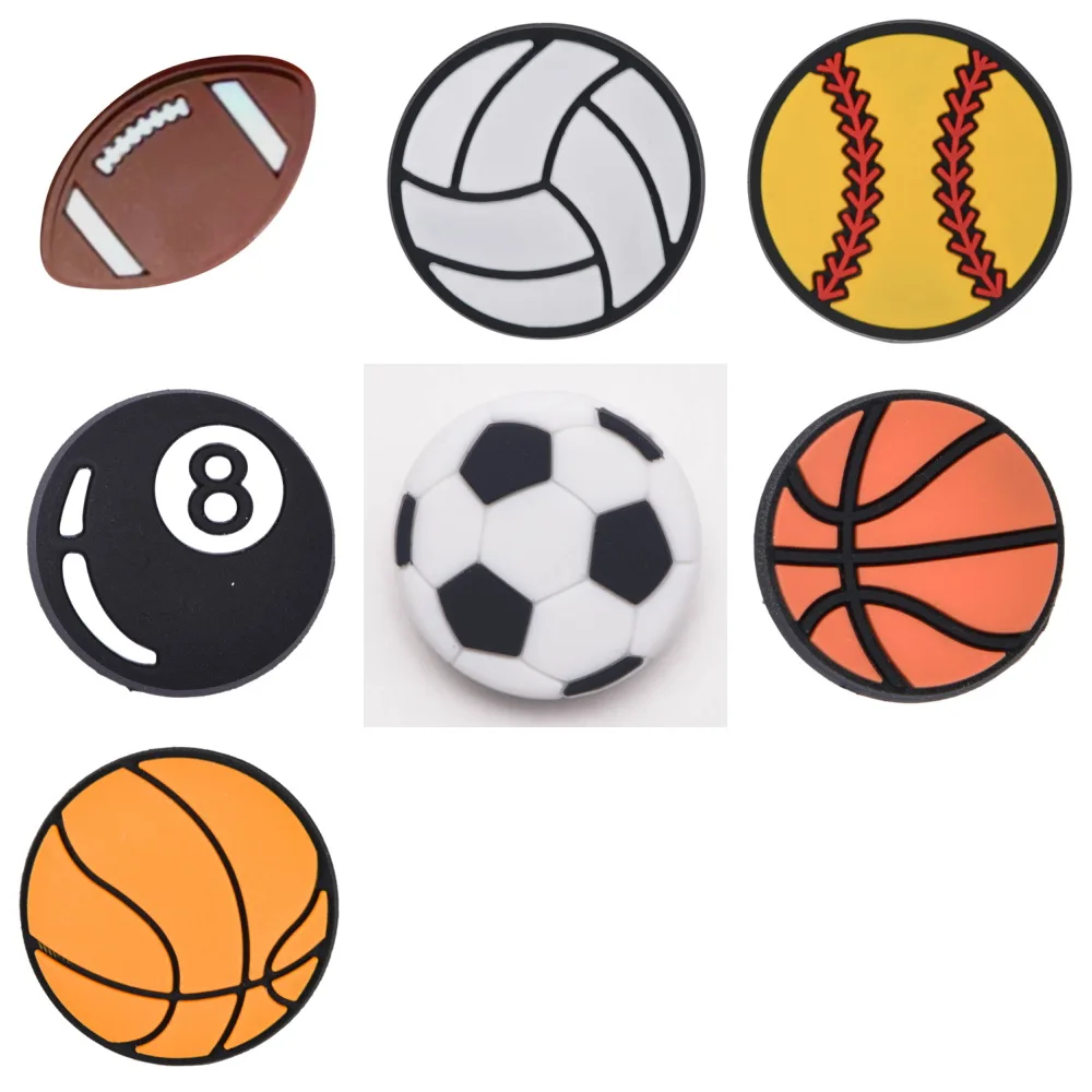 Sports Ball Shoe Charms Basketball Football PVC Shoe Decorations Clogs Wristband Accessories Women Men Festival Party Gifts