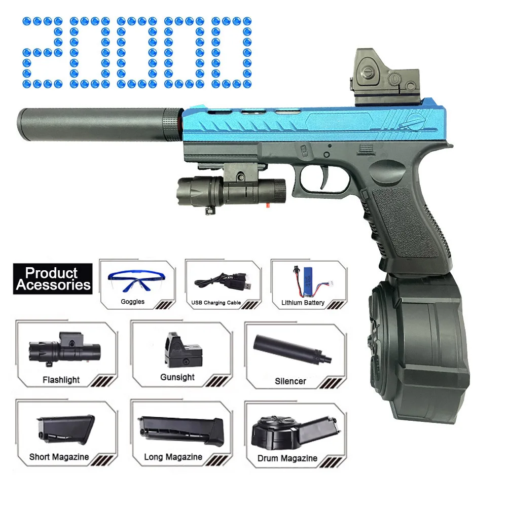 JM X2 Glock Toy Gun Pistol Tk Shop Toy Gun For Boys Kids Splatter Ball Blaster Dropship Australia