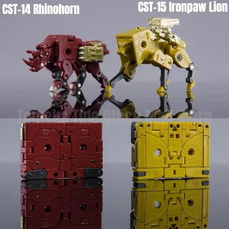 （In Stock） Transformation Blaster Mini-Cassette Tape KFC Toys CST-14 Rhinohorn CST-15 Ironpaw Lion Ver. 2.0 5CM Action Figure