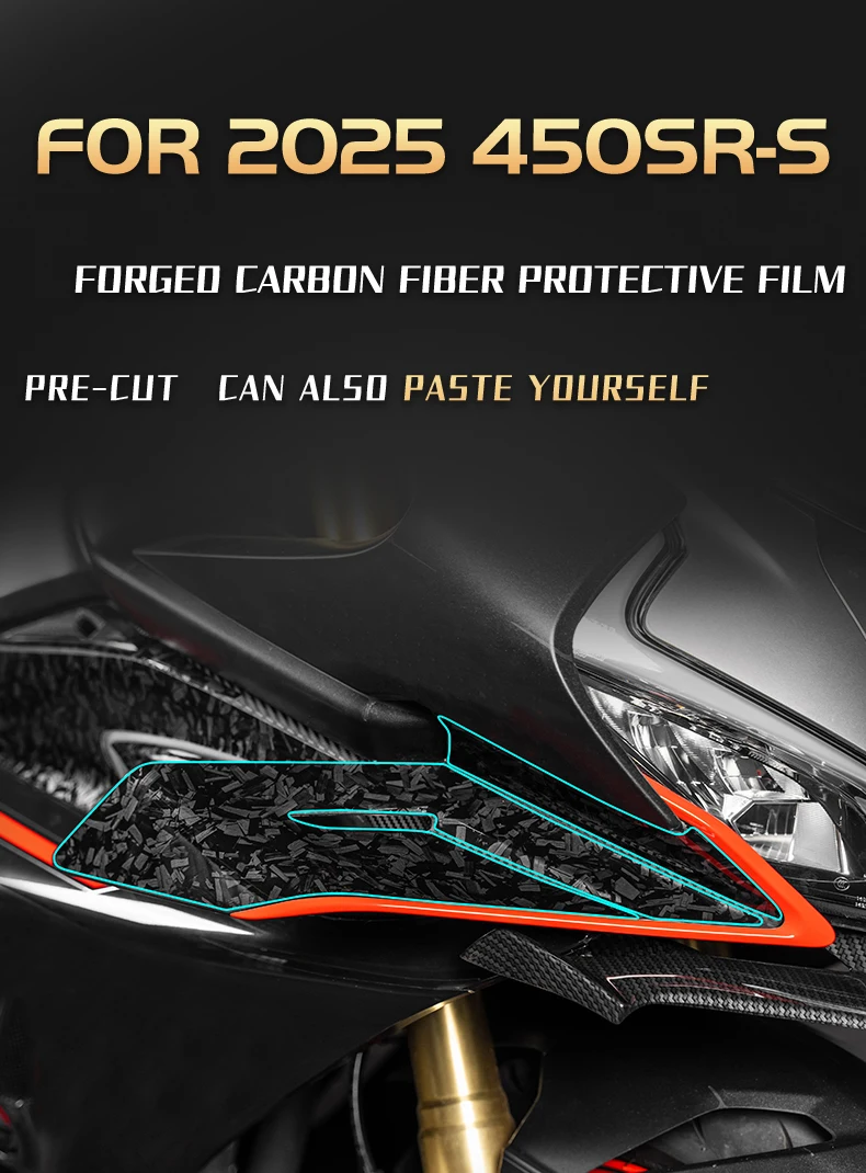 

For 2025 CFMOTO 450SR Premium Carbon Fiber Sticker - Custom Position Color-Changing Anti-Scratch UV-Resistant Stylish