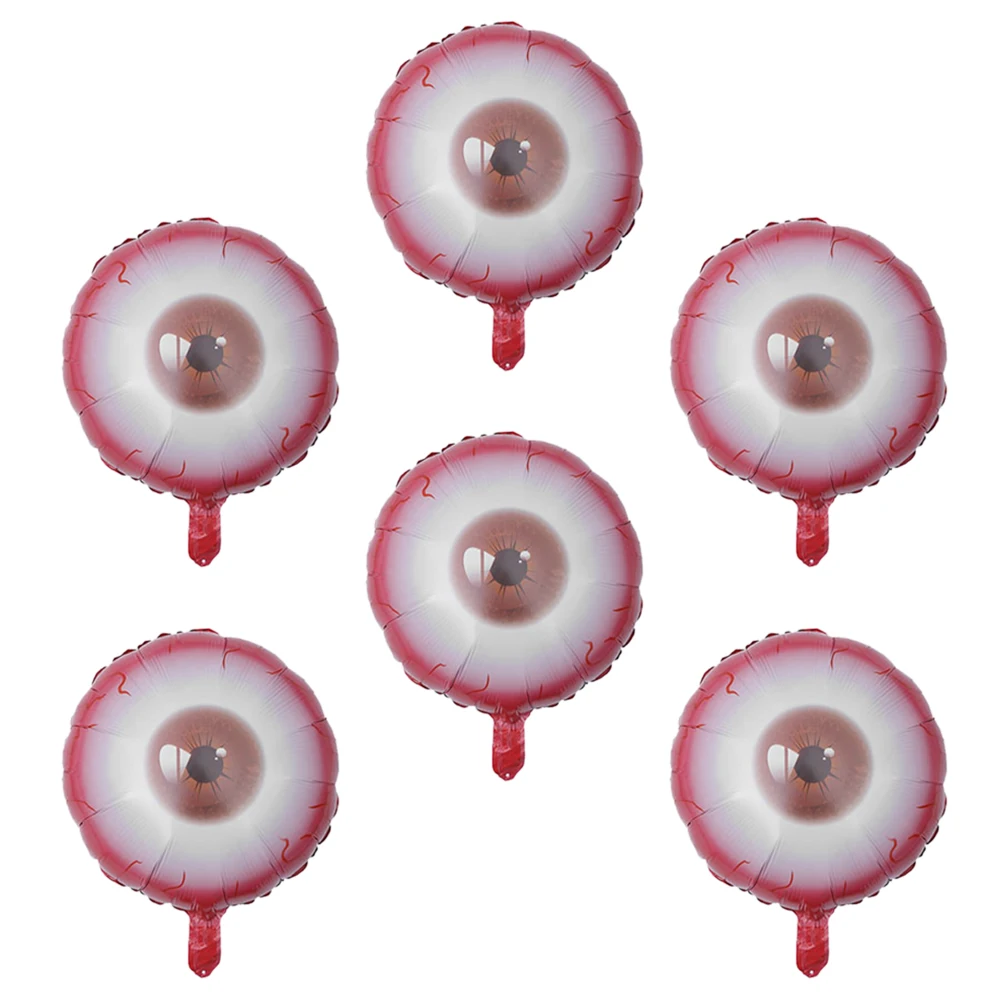 

6 Pcs Eyeball Halloween Balloons Decorative Festival Party Supplies Creepy Ornaments Atmosphere Props Walls Doors Windows