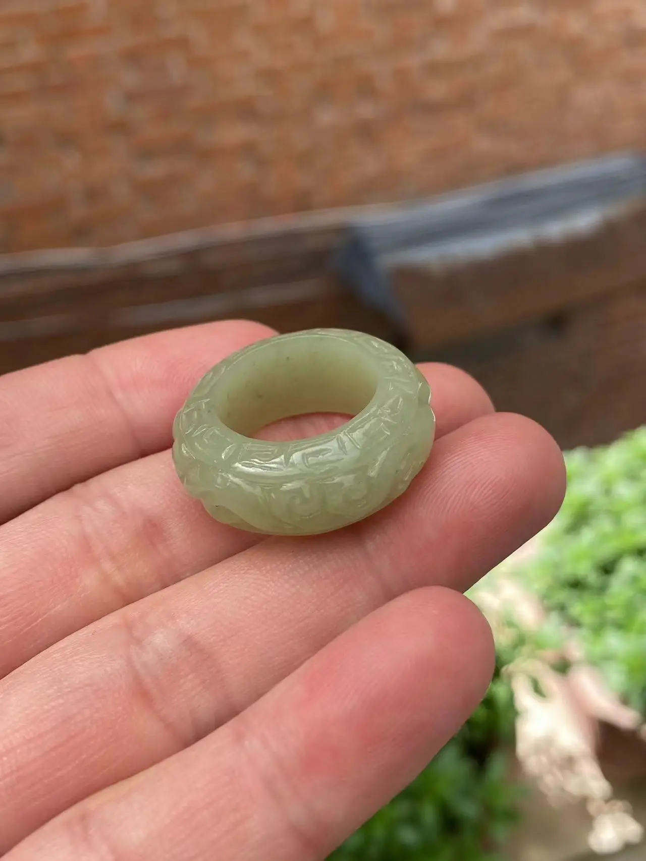 Natural hetian jade ring, handmade dragon hollow out sculpture simple jade ring, men party wedding jewelry gift rings for woman