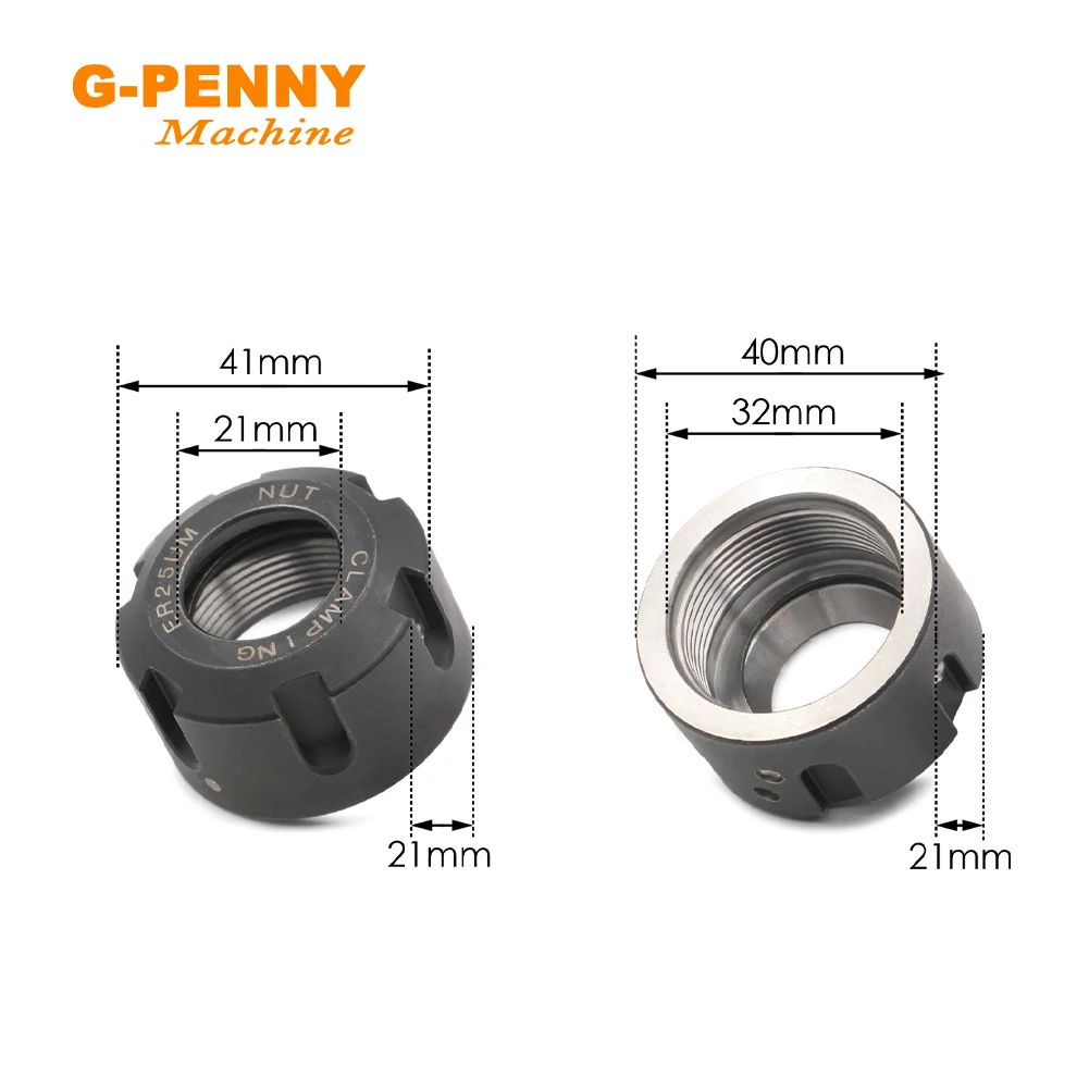 G-PENNY ER25-UM Collet nut used for cnc engraving spindle motor collet chuck Normal Balanced collet nut