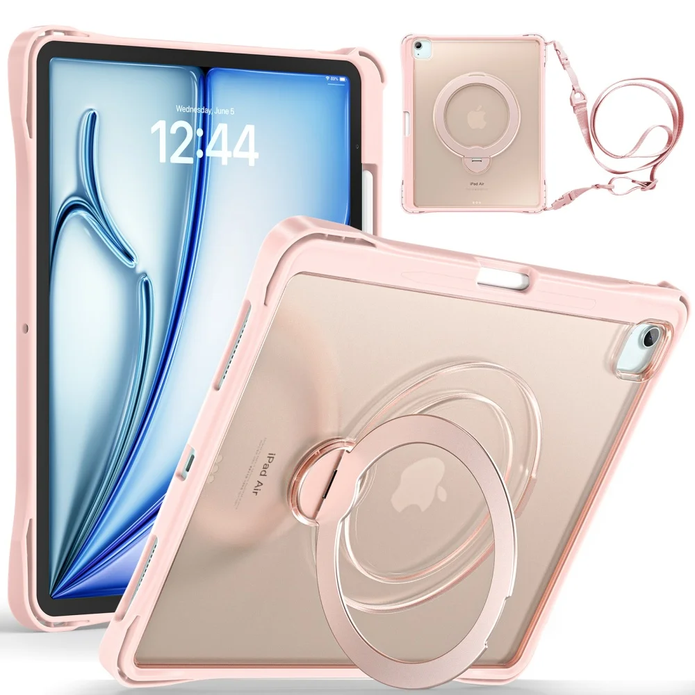 Rotation Handle Grip Stand Case for iPad 2025 A16 A3354 10th 10.9inch Pro 11 A2836 Pro 12.9 Air 4 5 Air13 A2898 Shockproof Cover