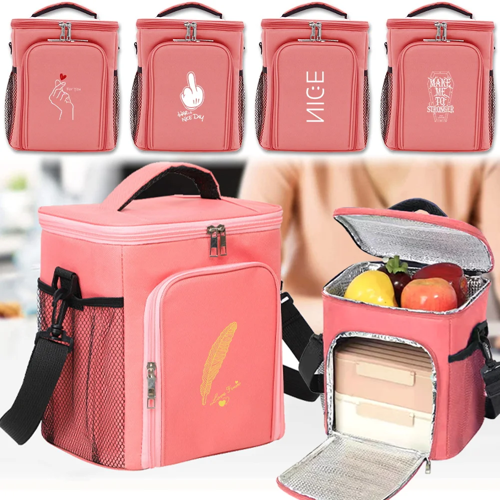 

Large-capacity Picnic Bag Family Outdoor Activities Fashion White Picture Pattern Printing Series Storage Food Refrigeration Bag