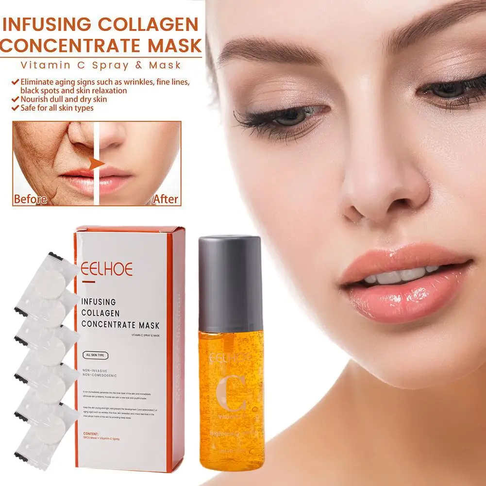 

Infusing Collagen Concentrate & Vitamin C Brightening Wrinkles Acid Spray Anti Anti-aging Hyaluronic Care Skin T9c3