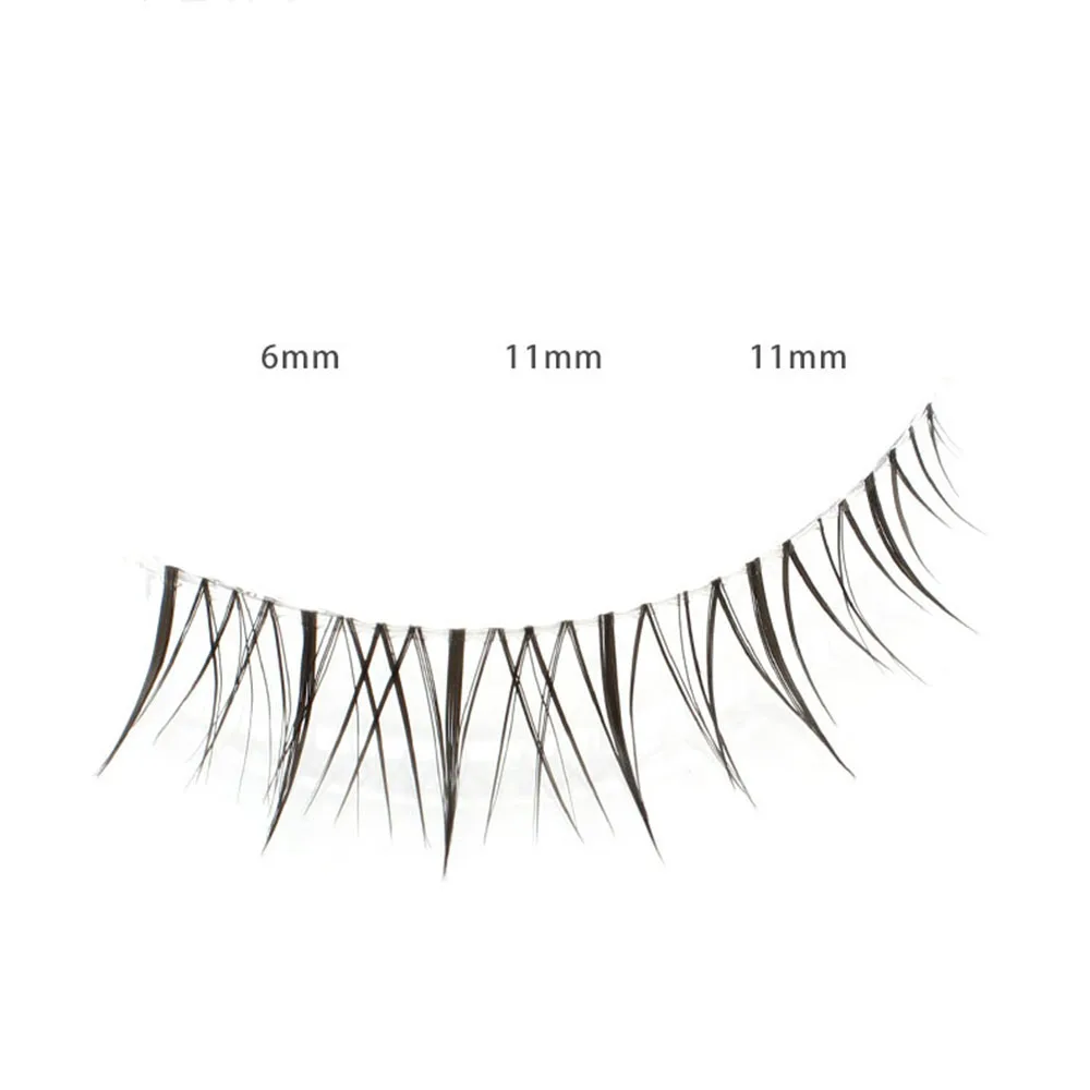 Koreanische Art natürliche leichte falsche Wimpern wispy 3d Wimpern verlängerung transparente Stiel Wimpern Make-up-Tools