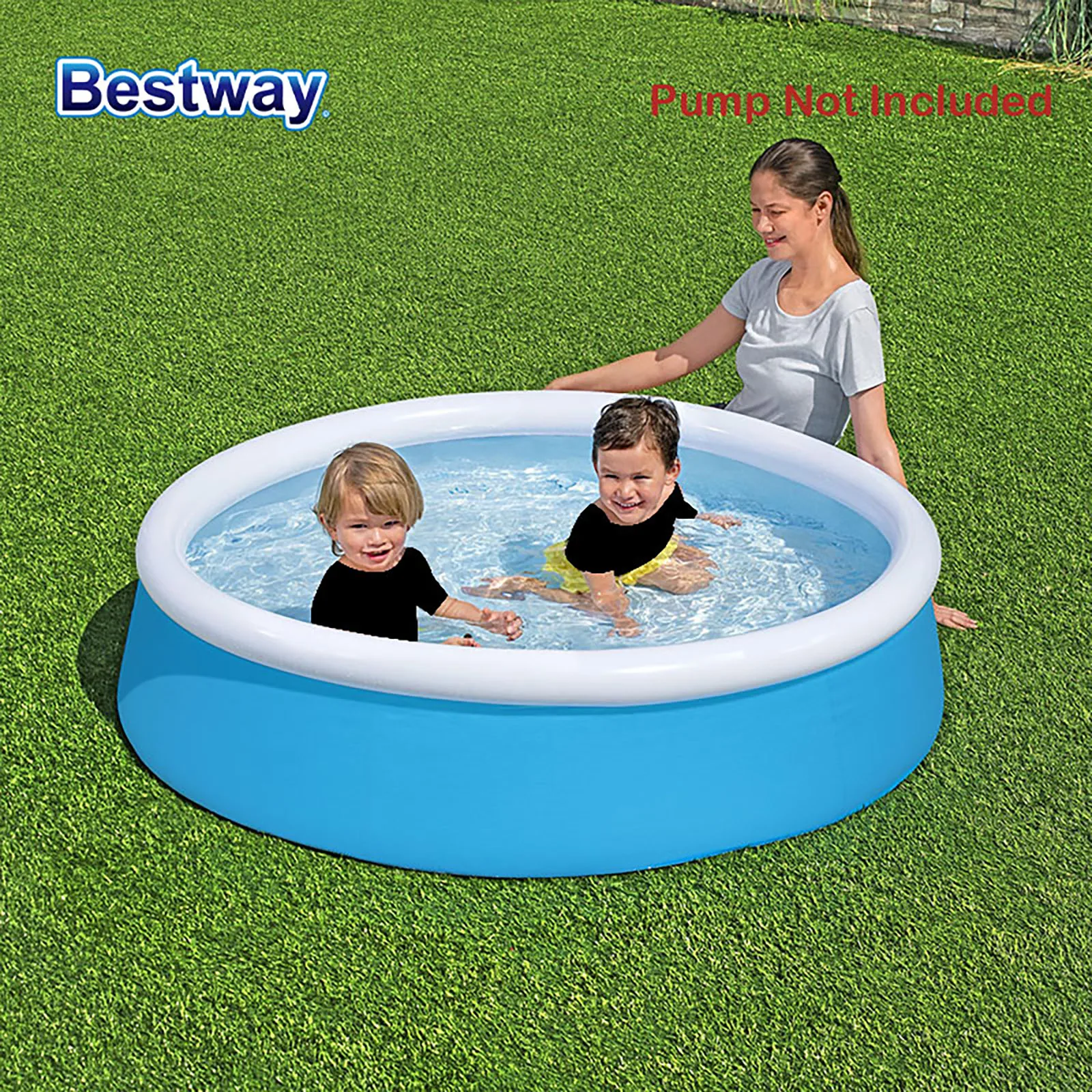 

Bestway 57241 1PC Outdoor Round Inflatable Above Ground Swimming Pool, Round Inflatable Swimming Pool Outdoor Swimming Pools