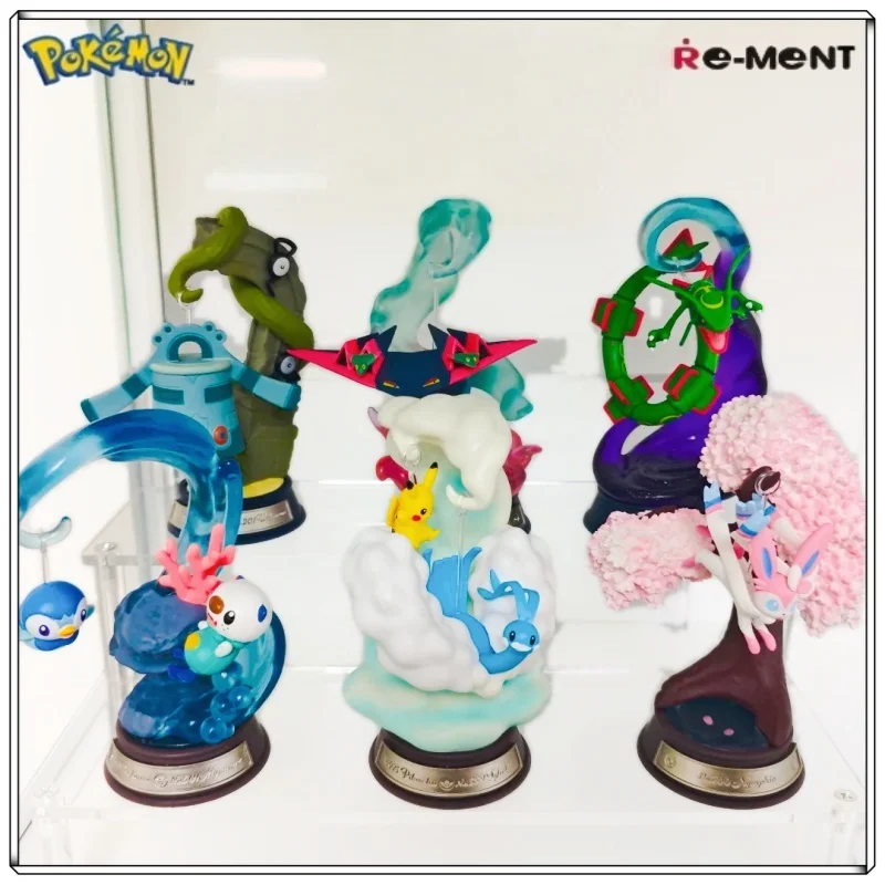 Eevee Swing Decorative Mini Figure Blind Box Official Capsule Toy Japanese Style Pika Mew Ice Ninetale Miniature Scene Ornaments