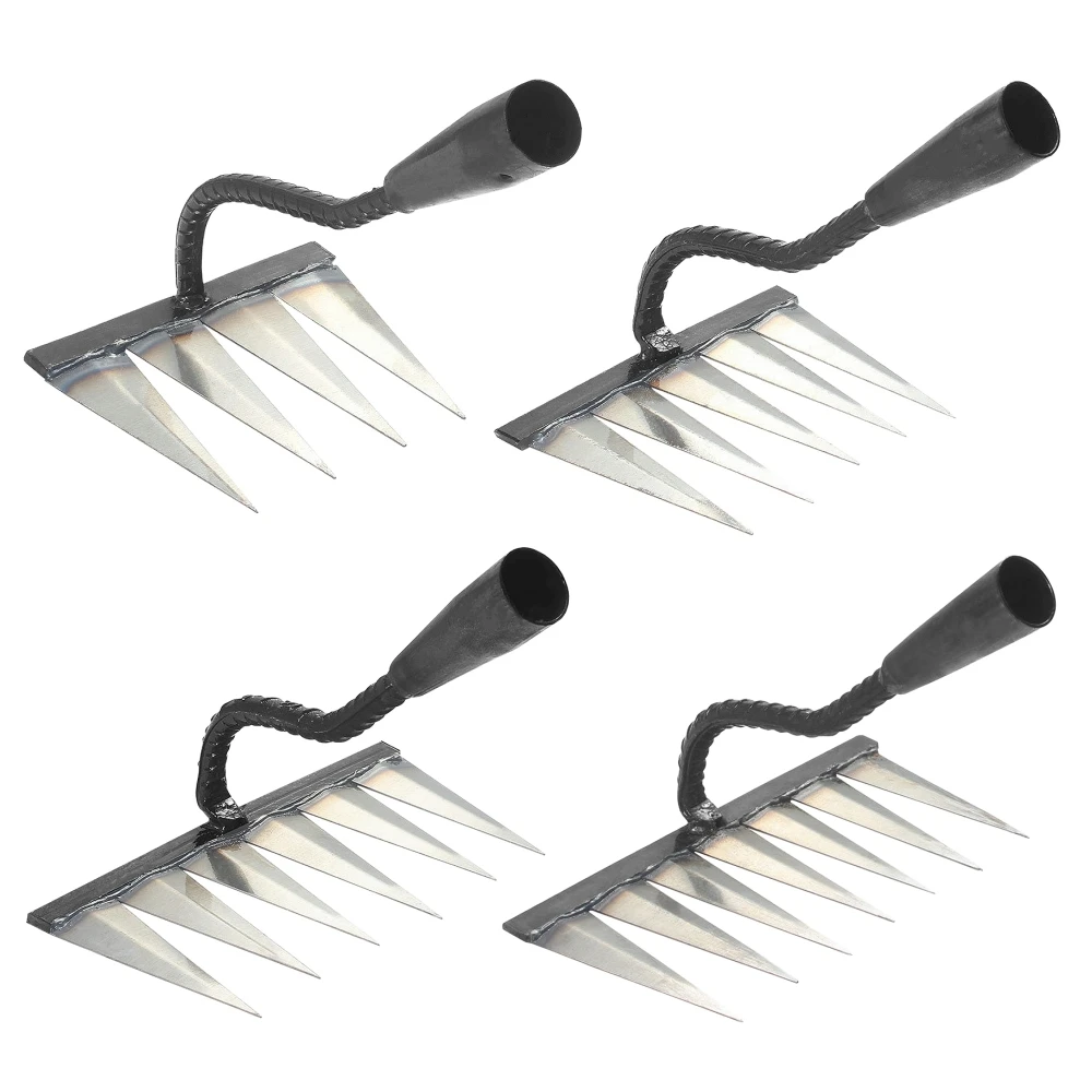 4/5/6/7 Teeth Weeding Hoe Rake Farm Tool Weeding Scarifier Artifact Agricultural Garden Tool Hoe Farm Growing Weeding Tools