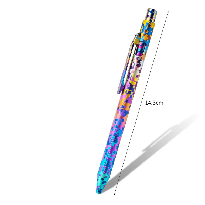 قلم تكتيكي محمول من سبائك التيتانيوم EDC للاستخدام الخارجي، قلم مسمار مموه رقمي، أداة كسر نافذة السيارة في حالات الطوارئ
