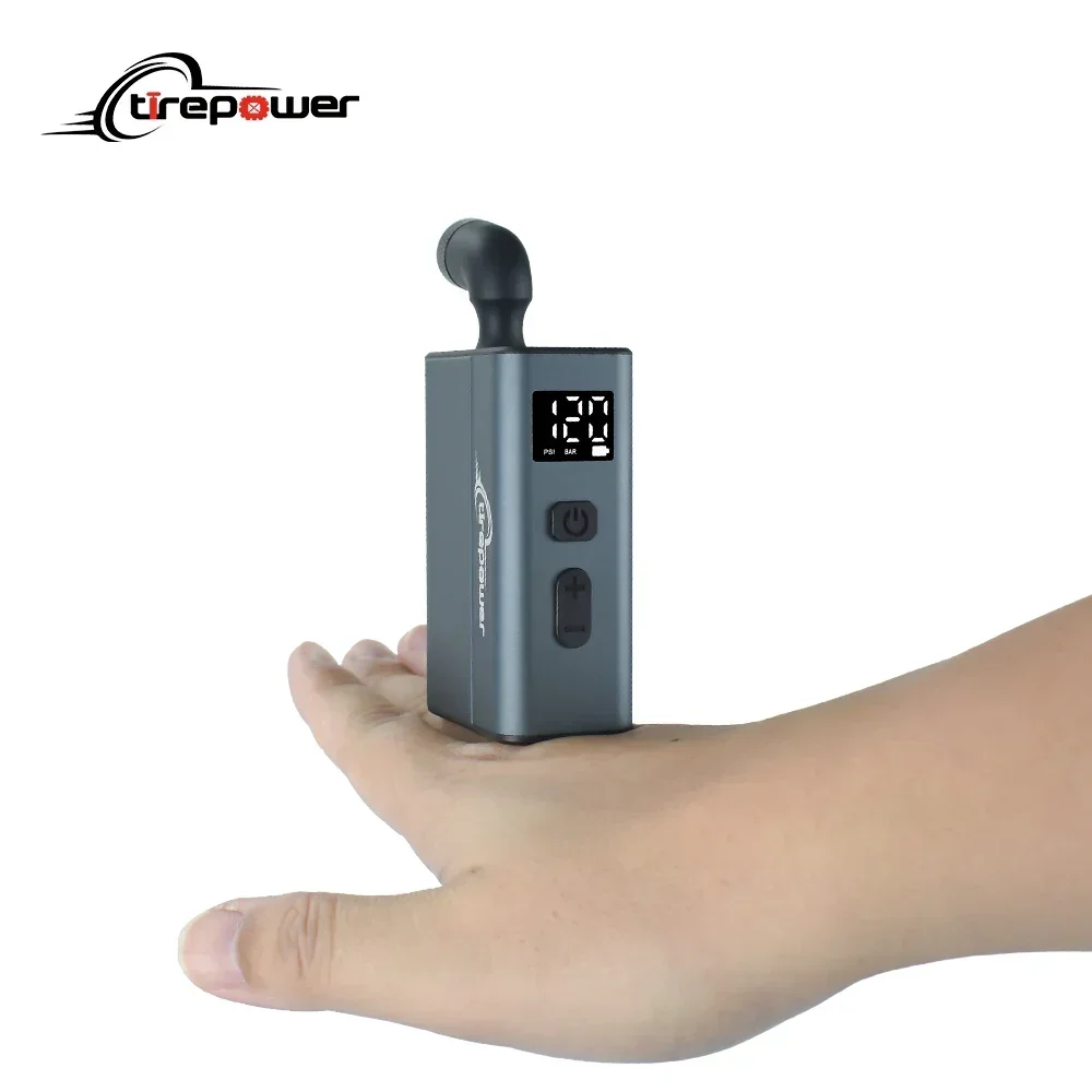 

Portable Electric Tire Pump with Digital Screen Mini Inflator 120PSI Dual 750mAh MTB Road Bike for Schrader Presta & Clik Valve