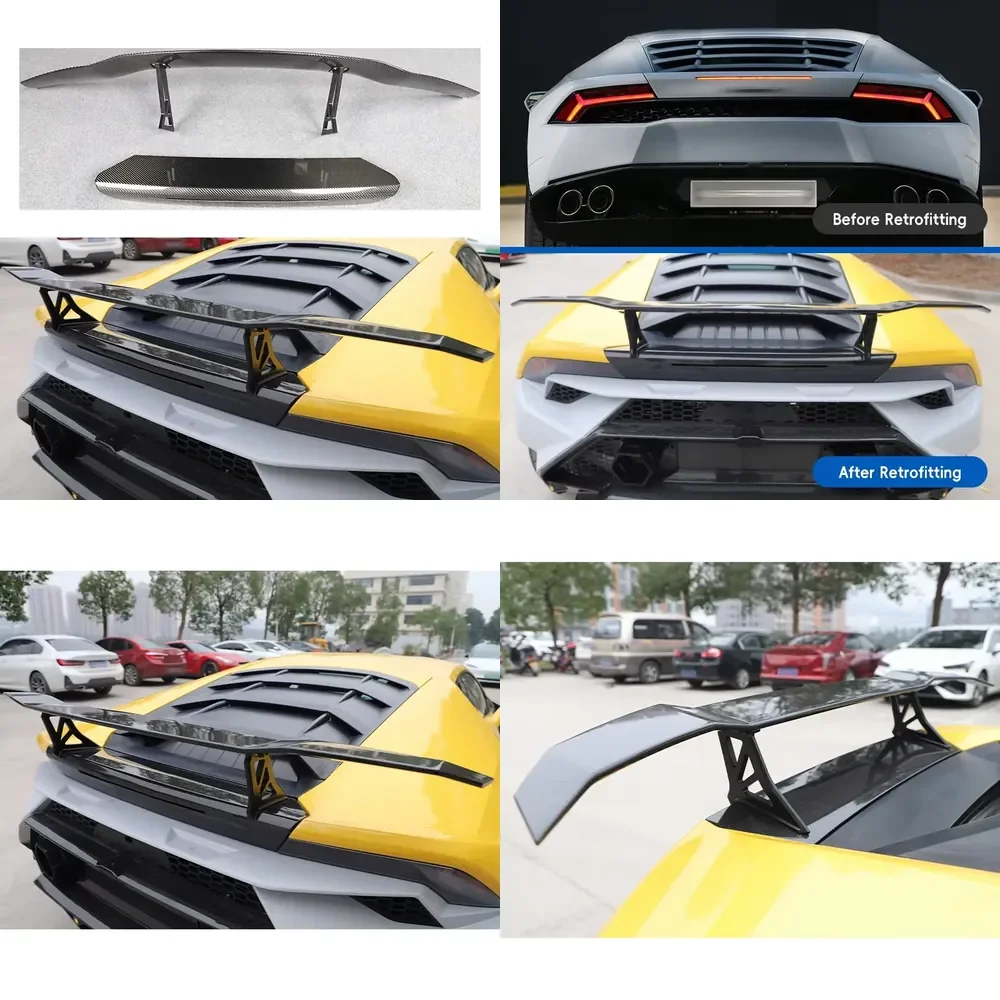2014-2023 Car Modification Upgrade Trunk Rear Carbon Fiber Spoiler Tail Wing Decoration Body Kit for Huracan