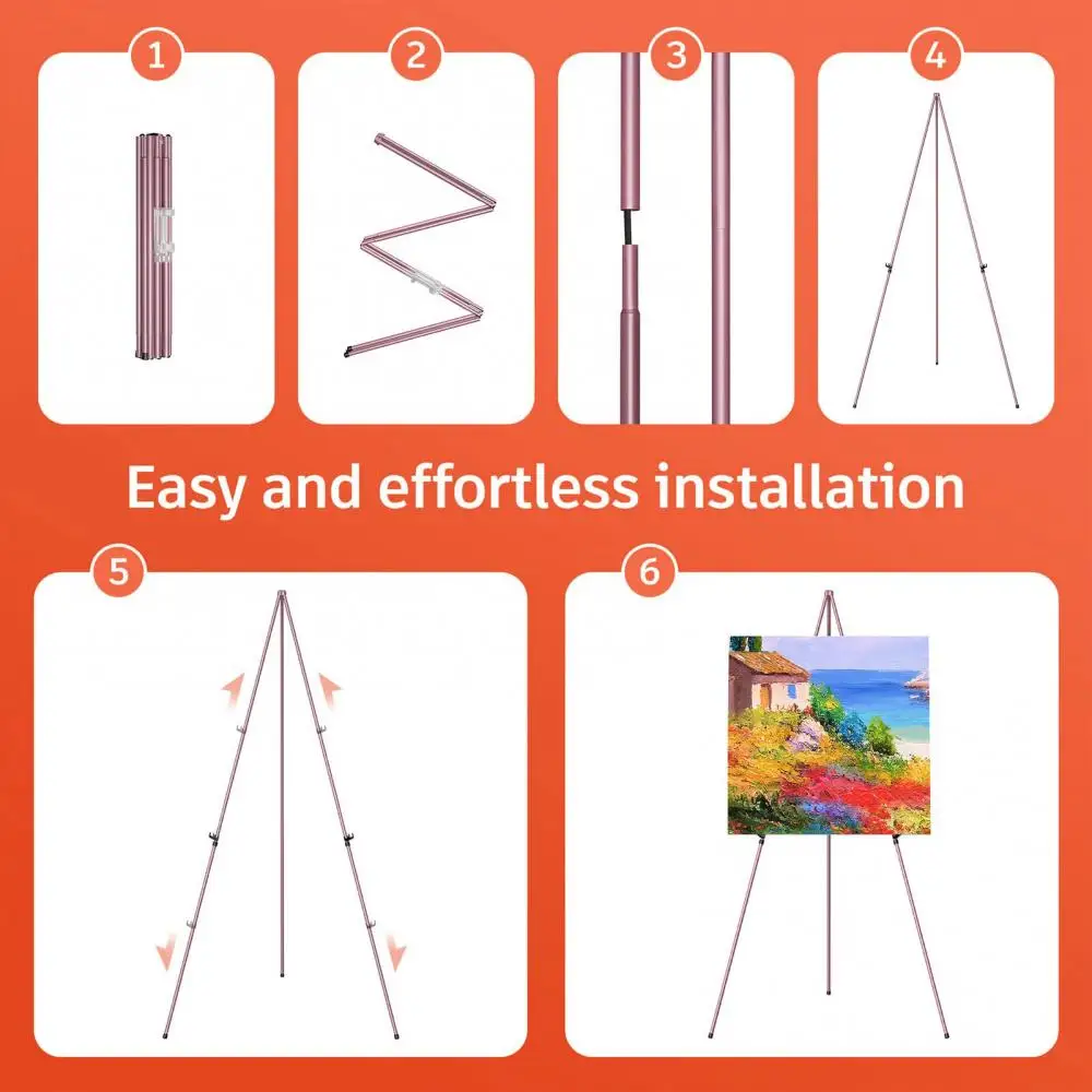 Foldable Display Stand Adjustable Easel Stand Portable Metal Tripod Art Display Stand for Canvas for Display for Painting