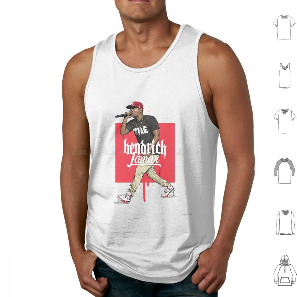 Kendrick Lamar Tank Tops Vest Sleeveless Kendrick Lamar Tde Kenny Rap Rapper Hiphop Street Art Music Artist Compton Gangsta