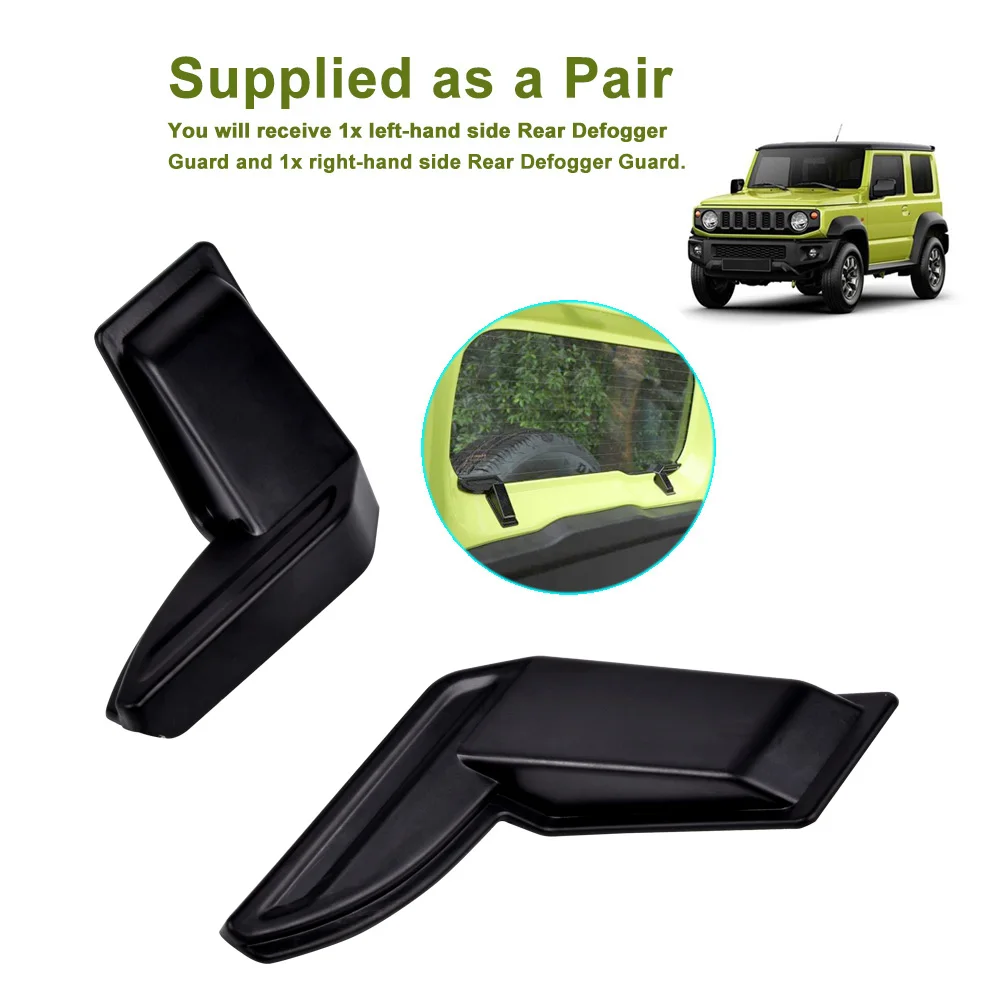 2PCS Black ABS Rear Windshield Heating Wire Protection Cover For Suzuki Jimny Sierra JB64 JB74 2019 2020 Demister Cover