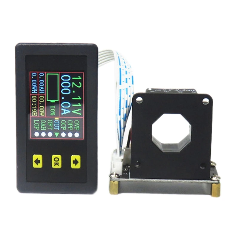 

DC 90V 500A Digital Voltmeter Ammeter Voltage Current Kwh Watt Meter 12V 24V 48V 72V Battery Capacity Power Monitoring