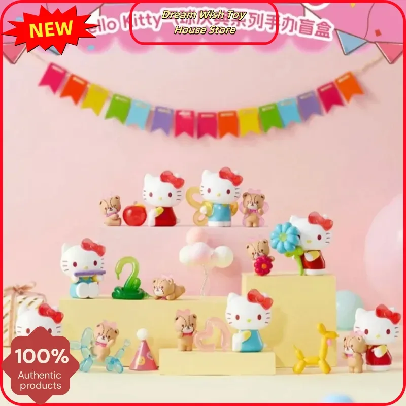 

New Sanrio Hello Kitty Balloon Celebration Series Trendy Blind Box Cute Model Decoration Handmade Ornament Female Gift