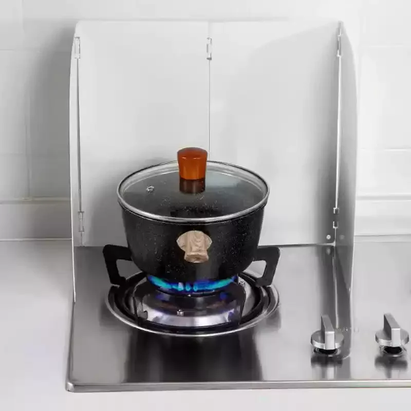 Foldable Stove Oil Baffle,Heat‑resistant Anti‑splash Oil Guard for Gas Stove & Range Hood