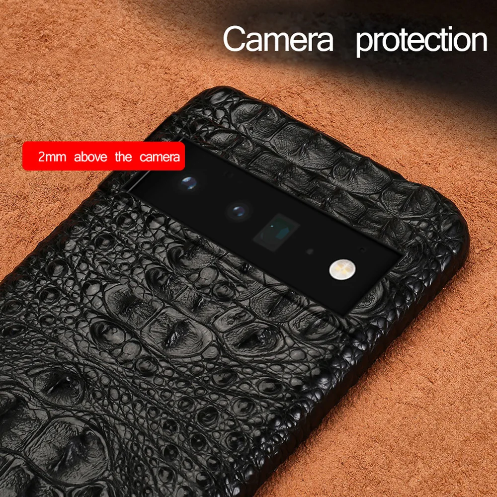 Google Pixel9 natural crocodile skin Pixel 8 7 6Pro half-pack back cover 7A leather case