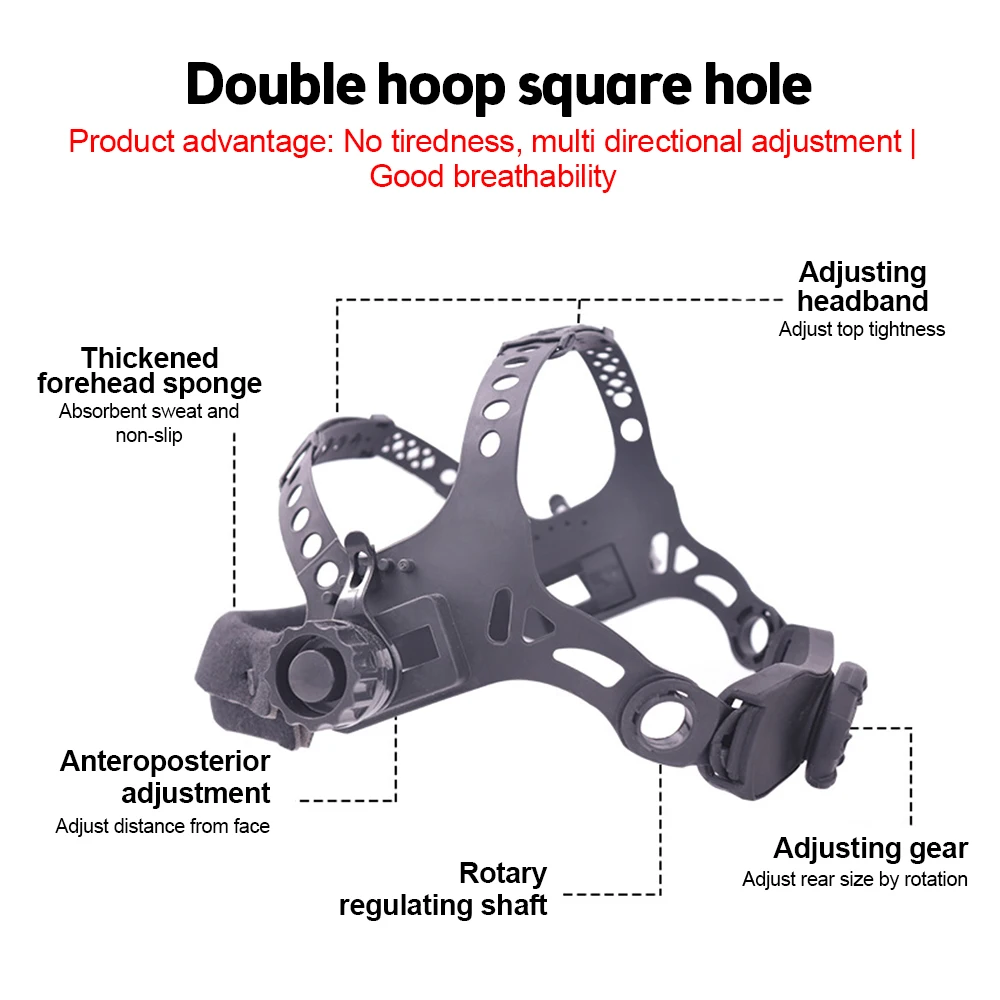 Lassen lasser masker verstelbare plug-in hoofdband voor zonne-energie auto verduistering lashelm accessoires gereedschap vierkant/ronde gaten