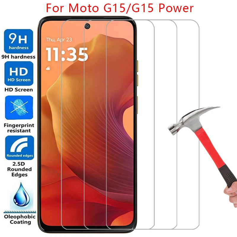 phone case for motorola moto g15 power tempered glass on motorolag15 motog15 motog g 15 15g g15power 5g back cover 360 mot mto