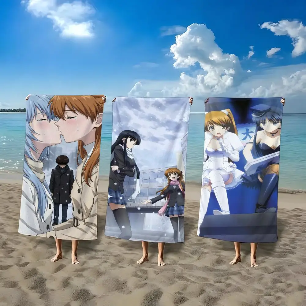 Anime W-WHITES ALBUMS Towel ultra-fine fiber quick drying absorbent bath towel, outdoor swimming sports towel