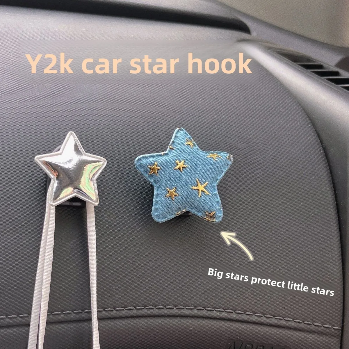 

Car Hook Sticky Car Hook Multifunctional Adhesive Hook for Girls Car Accessories Star Design
